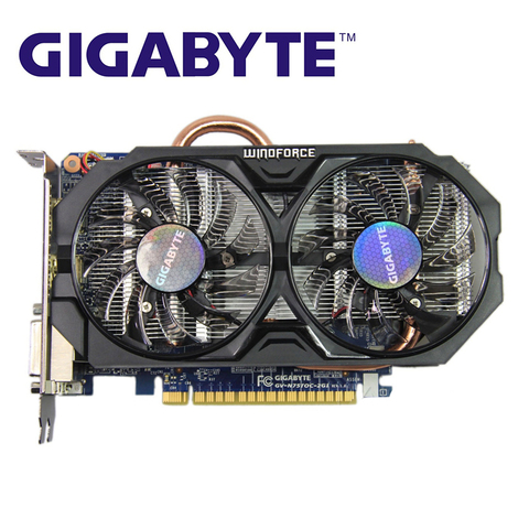 Видеокарта GIGABYTE GTX 750Ti 2 Гб, 128 бит GDDR5 GV-N75TOC-2GI GTX 750, видеокарта для nVIDIA Geforce Ti Hdmi Dvi, б/у карты ► Фото 1/6