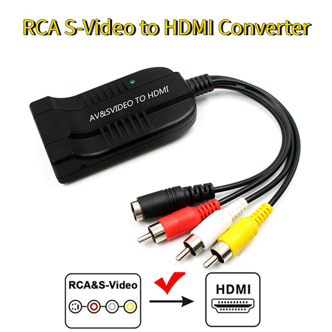 Адаптер AV-S-Video to HDMI, S-Video IN AV CVBS IN, видеоконвертер, выход HDMI ► Фото 1/6