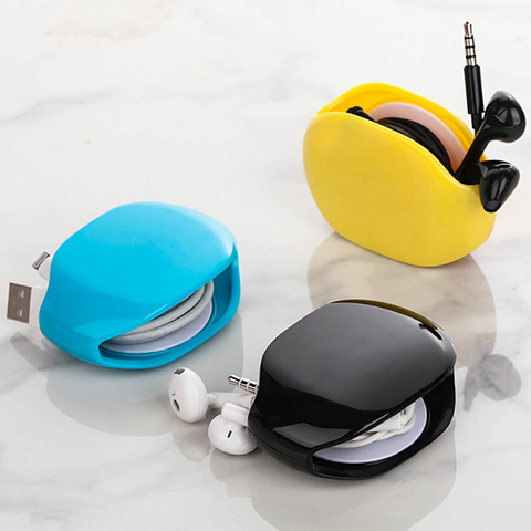 Автоматическое сжатие USB-кабеля в катушке, устройство для управления кабелями, выдвижной шнур для наушников и передачи данных, портативный бокс для хранения ► Фото 1/6