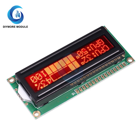Модуль ЖК-дисплея 1602A, 16*2 символа, 5 В, красный экран SPLC44780C/контроллер EQV, монитор для Arduino ► Фото 1/6