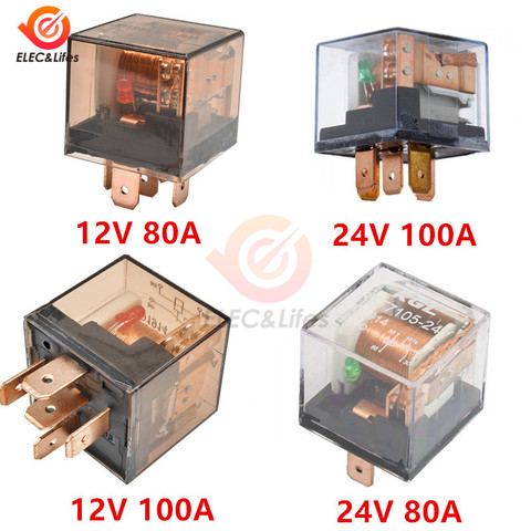 Водонепроницаемое автомобильное реле постоянного тока 12 В/24 В 80A 100A 5Pin SPDT Автомобильное устройство управления реле высокой емкости Реле Пер... ► Фото 1/6