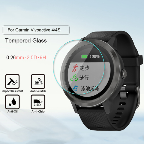 Полное покрытие защитное закаленное стекло для Garmin Vivoactive 4 4S Смарт-часы защита Премиум-экран Защитная пленка ► Фото 1/6