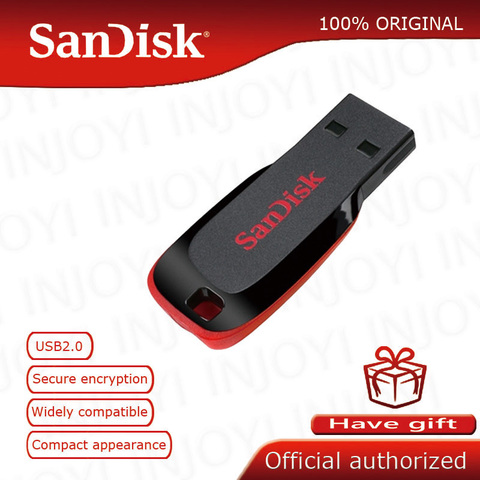 Sandisk PenDrive CZ50 оригинальный USB флеш-накопитель, 8 ГБ, 16 ГБ, 32 ГБ, 64 ГБ, 128 ГБ ► Фото 1/4