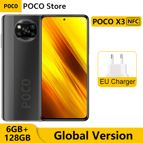 Глобальная версия Xiaomi POCO X3 NFC 6 ГБ 128 Гб Смартфон Snapdragon 732 Octa Core 6,67 