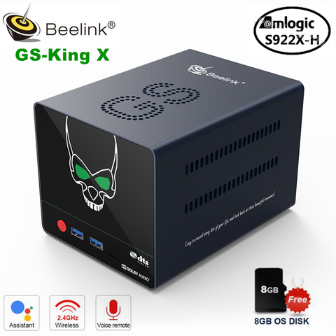 Beelink GS-King X ТВ Box Android 9,0 Amlogic S922X-H 4 Гб DDR4 64 Гб 2,4 г/5,8G, Wi-Fi, Dolby DTS голосовой пульт дистанционного управления 4K 3D BT media Player ► Фото 1/6