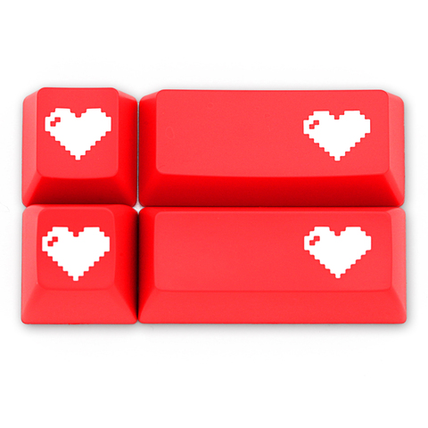 Domikey SA abs doubleshot keycap, pixel heart red для oem, dsa, sa, вишневый профиль, покер 87, 104, gh60, xd64, xd68, xd84, xd96, xd75, xd87 ► Фото 1/6