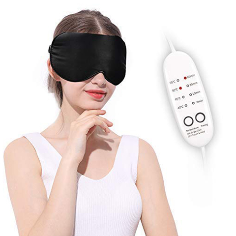 USB маска для глаз с подогревом многоразовая USB шелковая парящая маска для глаз массажер для глаз для сна отёк глаз анти темная круглая заплатка Уход за глазами ► Фото 1/1
