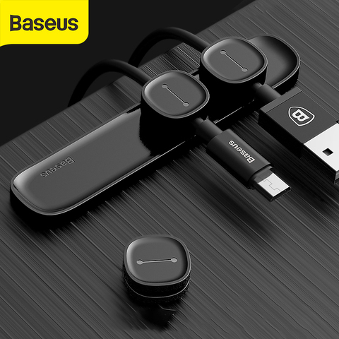 Магнитный защитный зажим Baseus для кабеля Настольный органайзер для кабеля зарядное устройство USB держатель кабеля управление кабелем ► Фото 1/6