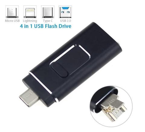 4 в 1 Micro USB флэш-диск Type-C 16 ГБ 32 ГБ 64 Гб 128 ГБ 256 ГБ USB флэш-накопитель OTG для iPhone/Android/планшетного ПК ► Фото 1/6