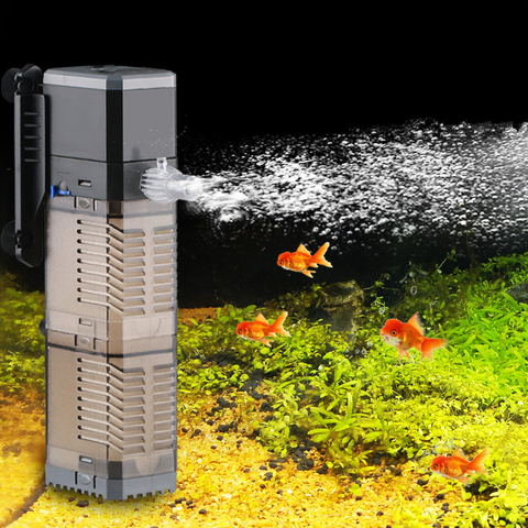 Внутренний аквариумный насос Sunsun 4 в 1, погружной фильтр-насос для аквариума, увеличение кислорода, воздушный компрессор 220 В ► Фото 1/6