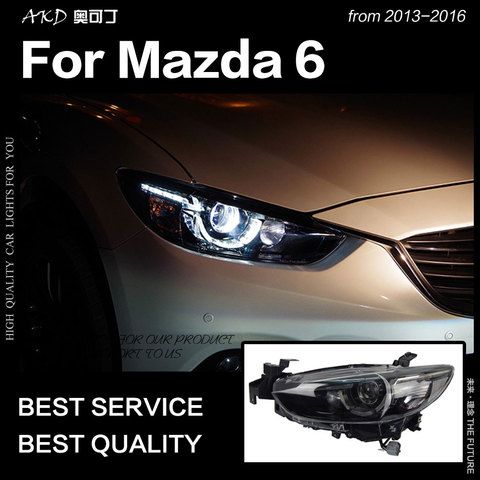 AKD автомобильный Стайлинг для Mazda 6 Atenza светодиодный фонарь 2013-2017 Новый Mazda6 светодиодный DRL Hid головной фонарь Angel Eye Bi Xenon аксессуары ► Фото 1/6