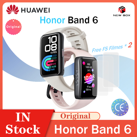 Новинка в наличии, Huawei Honor Band 6 Band6, Поддержка многоязычного смарт-браслета, 1,47 дюймов, для плавания, водонепроницаемый, для фитнеса, музыки, браслета, bandレト 6, 6 ► Фото 1/6