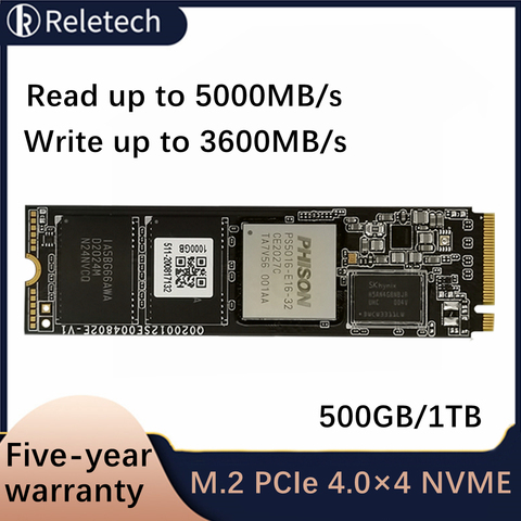 Reletech M.2 P400 Pro NVMe ssd PCIe 4,0 × 4 1000 Гб 2000 2280 5000 МБ/с. 3D NAND флэш-накопитель супер Скорость твердотельный накопитель для настольного компьютера ► Фото 1/6