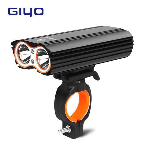 Велосипедный светильник GIYO, передний 2400 лм, светодиодный светильник T6 с 2 батареями ► Фото 1/6