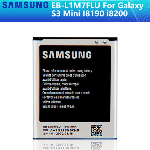 SAMSUNG оригинальный сменный аккумулятор EB-L1M7FLU для Samsung Galaxy S3 мини S3Mini GT-I8190 I8190N I8190 GT-i8200 1500 мАч NFC ► Фото 1/6