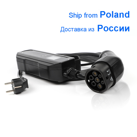Электрическое автомобильное зарядное устройство EV, быстрозаряжающие кабельные разъемы типа 2, тип 1, режим 2 для домашнего использования ► Фото 1/6