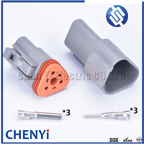 1 комплект Deutsch DT 3pin разъем DT06-3S/DT04-3P мужской женский Авто Водонепроницаемый Разъем Автомобильный герметичный разъем ► Фото 1/6