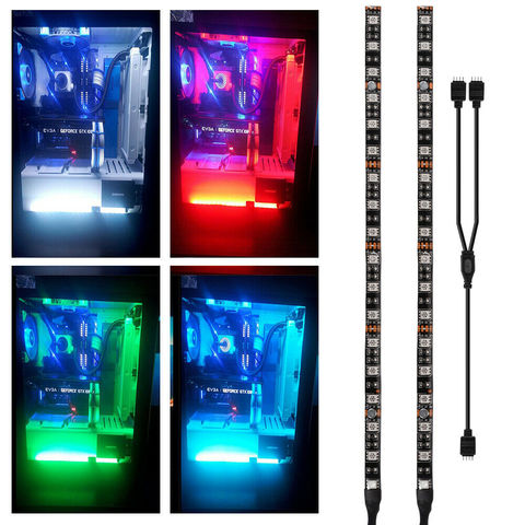 RGB игровая Светодиодная лента 5050 с 4-контактным RGB-разъемом 12 В, Управление по, освещение для ПК, компьютера, Mid Tower, DIY Aura Sync M/B ► Фото 1/6