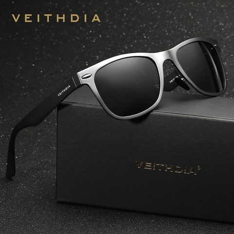 Мужские солнцезащитные очки VEITHDIA, брендовые дизайнерские классические очки с квадратными поляризационными стеклами, 2022 ► Фото 1/6