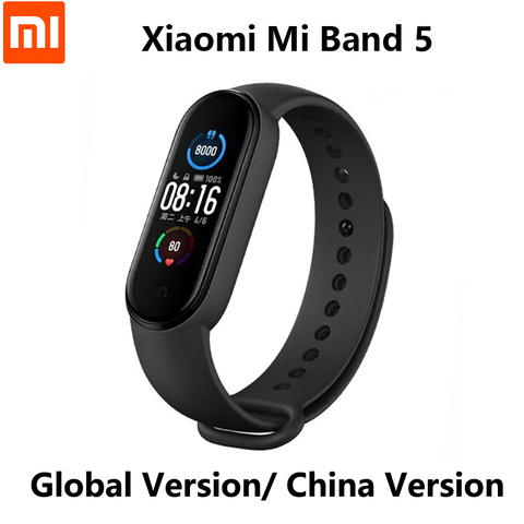 Смарт-браслет Xiaomi Mi Band5, фитнес-трекер с пульсом, Bluetooth, спортивный браслет AMOLED, экран Mi band 5 ► Фото 1/6