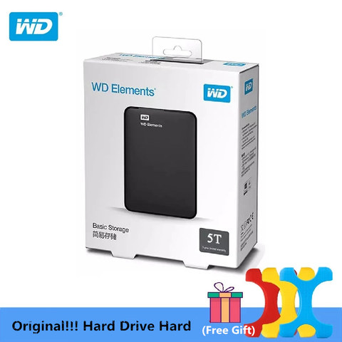 Оригинал! Жесткий диск Western Digital WD Elements на 5 ТБ, жесткий диск HDD 2,5 дюйма, 5T HDD USB 3,0, портативный внешний жесткий диск ► Фото 1/5