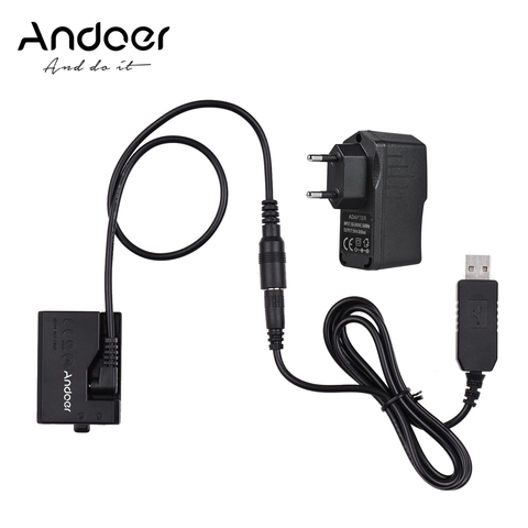 Аккумуляторная батарея Andoer Φ 5V USB, соединитель постоянного тока с адаптером питания для Canon EOS Rebel T3/T5/T7/T100/Kiss X50/1100D/1200D/4000D ► Фото 1/6