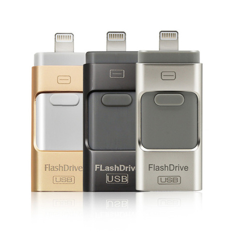 USB флеш-накопитель совместим с iPhone/iOS/Apple iPhone/iPad/Android армированный чехол для телефона из поликарбоната и 128GB [3-в-1] Lightning OTG скачок привод 3,0 USB фле... ► Фото 1/6
