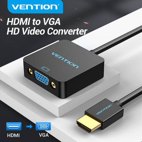 Конвертер Vention HDMI-VGA с аудио разъемом питания для мужчин и женщин HDMI-VGA адаптер для PS4 ноутбука ТВ коробка 3,5 Jack VGA-HDMI ► Фото 1/1