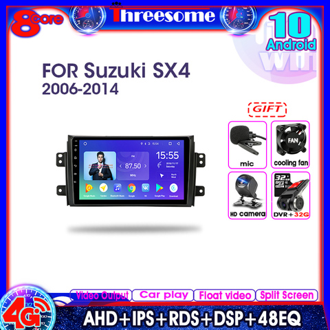 Android 10,0 2 Din 4G автомобильное радио с рамкой для Suzuki SX4 2006-2014 стерео Мультимедиа Видео плеер навигация GPS RDS 4G + 64G ► Фото 1/6