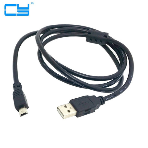 0,3 m 0,5 m 1,5 m 3m 5m USB 2,0 macho para Mini B 5pin masculino, жесткий диск, кабель камеры с нуклеовым ферритом ► Фото 1/1