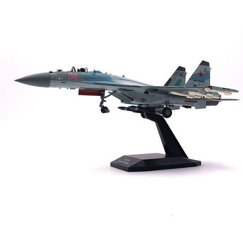 Модель самолета Jason TUTU 1/100, модель российского Военно-воздушного истребителя Su 35, модель самолета из сплава, Литые металлические Самолеты 1:100 ► Фото 1/6