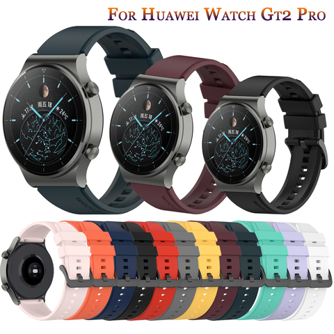 Официальный силиконовый наручный ремешок для часов Huawei GT 42mm46mm Смарт-часы ремешок для часов huawei GT2 Pro GT2 46 мм длина браслета ремень браслет ► Фото 1/6