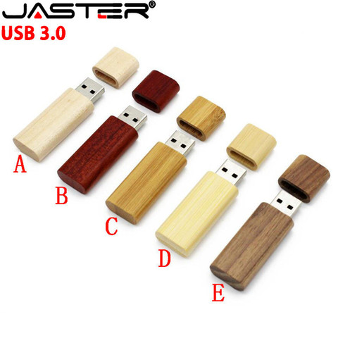 JASTER Высокоскоростной USB 3,0 деревянный бамбуковый USB флеш-накопитель драйвер деревянный Флешка 4 ГБ 8 ГБ 16 ГБ 32 ГБ USB creativo персональный логотип ► Фото 1/6