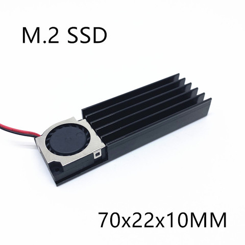 M.2 теплоотвод для жесткого диска SSD с вентилятором, термальная прокладка 70x22x10 мм, жесткий диск для ноутбука, ssd алюминиевый плавник nvme 512 ► Фото 1/6