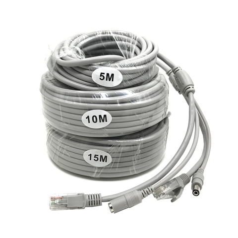 Сетевой Ethernet-кабель RJ45 для системы видеонаблюдения, сетевой шнур постоянного тока для интернет-сети Cat5, ПК, для POE IP-камер, NVR Concatenon ► Фото 1/6