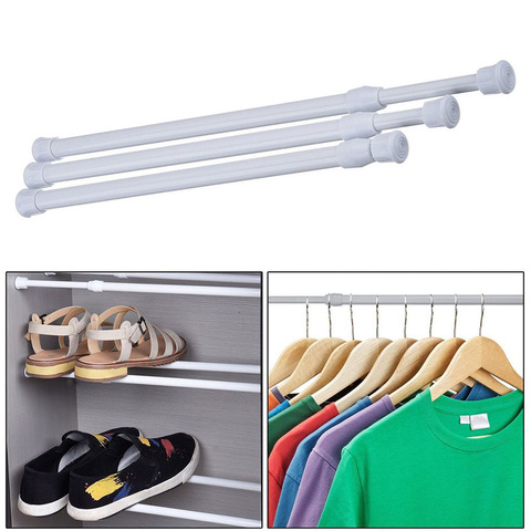 Adjustable Curtain Rod Metal Spring Loaded Bathroom Bar Shower Extendable Telescopic Poles Rail Hanger Rods B99 ► Фото 1/6