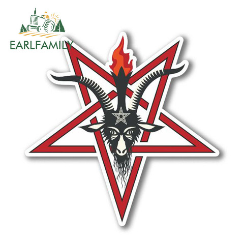 Виниловая наклейка EARLFAMILY, 13x13 см, пентаграмма, символ s, язычник ноутбука, Satanic, козы, автомобильная Наклейка на окно, бампер, наклейка на багаж... ► Фото 1/2