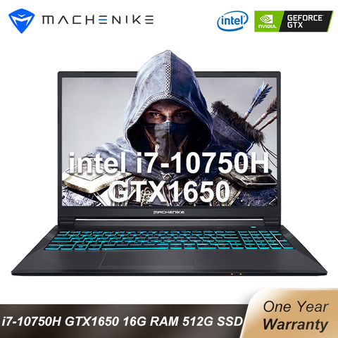 Игровой ноутбук Machenike T90/T58 i7 10750H GTX1650, компьютерные ноутбуки 16 Гб ОЗУ 512 ГБ SSD 1T HDD 15,6 ''6 мм бортовой IPS ноутбук ► Фото 1/6