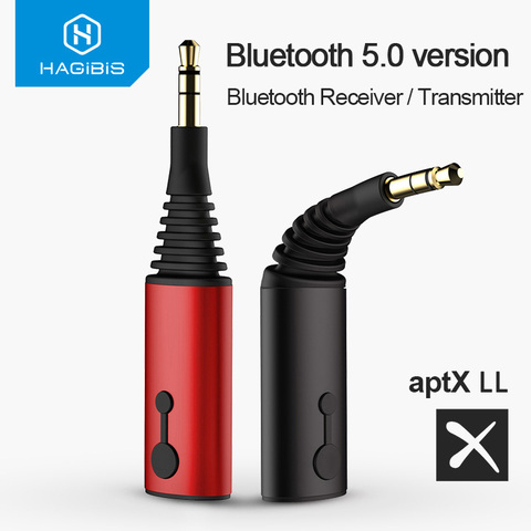 Bluetooth-ресивер hagiss, передатчик 3,5 мм aptX LL 2in1, Bluetooth 5,0, музыкальный адаптер для наушников, колонок, беспроводного аудио тв ► Фото 1/6