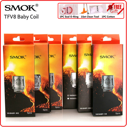 Оригинальный электронных сигарет SMOK TFV8 Детские M2 Q2 T8 X4 копия RDA катушки для V8 детская майка большой ребенок распылитель форсунки сопротивление испаритель сердцевина обогревателя ► Фото 1/6