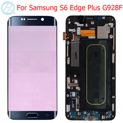 Оригинальный Super AMOLED ЖК-дисплей для Samsung Galaxy S6 Edge Plus, дисплей с рамкой, 5,7 дюйма, сенсорный ЖК-экран, Красные Тени, запчасти ► Фото 1/6