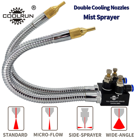 Высокое качество Туман система распыления охлаждающей жидкости и смазки блок ЧПУ сверлильный станок гравировки ленточнопильный станок два головка сопла ► Фото 1/1