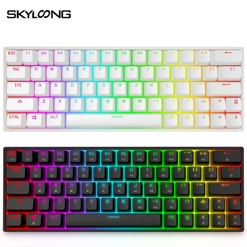 Игровая механическая клавиатура SKYLOONG GK64S, беспроводная клавиатура с RGB подсветкой, с колпачками для клавиш с Bluetooth и ABS, для ноутбука ► Фото 1/6