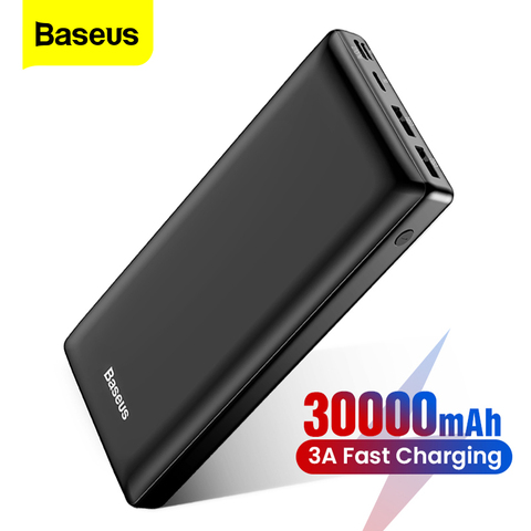 Baseus Power Bank 30000 мАч, блок питания USB C быстрая повербанк для Xiaomi iPhone 12 Pro портативная Внешняя батарея зарядное устройство аккумулятор ► Фото 1/6
