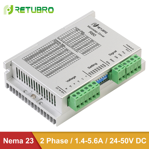 Драйвер шагового двигателя Nema 23 R60 DC 24-50V 5.6A с хорошим послепродажным обслуживанием для станка с ЧПУ ► Фото 1/5