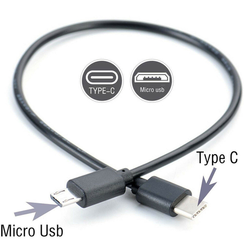 Type C (USB-C) к Micro USB Male Sync Charge OTG, Кабель зарядного устройства, шнур, адаптер для телефона Huawei Samsung Usbc, провод ► Фото 1/6