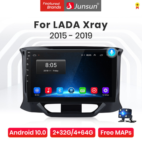 Автомагнитола Junsun V1 Pro, 2 + 32 ГБ, Android 10,0, мультимедийный видеоплеер для LADA X ray Xray 2015-2022, автомагнитола 2DIN ► Фото 1/5