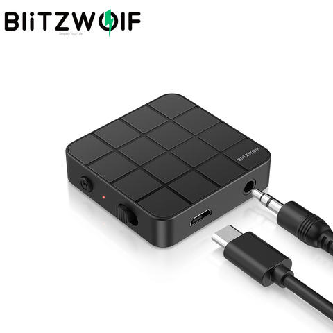 BlitzWolf BW-BL2 2 в 1 беспроводной bluetooth 5,0 приемник передатчик мини портативный 3,5 мм Aux bluetooth адаптер для ПК ТВ наушники ► Фото 1/6