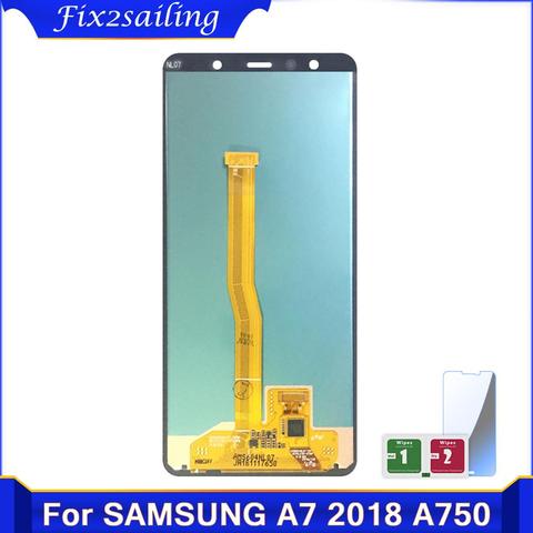 ЖК-дисплей Super Amoled для Samsung Galaxy A7 2022 SM-A750F A750F A750, ЖК-дисплей, сенсорный экран в сборе, запасные части для телефона ► Фото 1/5