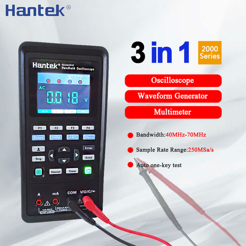 Цифровой мультиметр Hantek 2C42 2D42, осциллограф, тестер Osciloscope, генератор сигналов 3 в 1, портативный USB 2 канала 40 МГц 70 МГц ► Фото 1/6